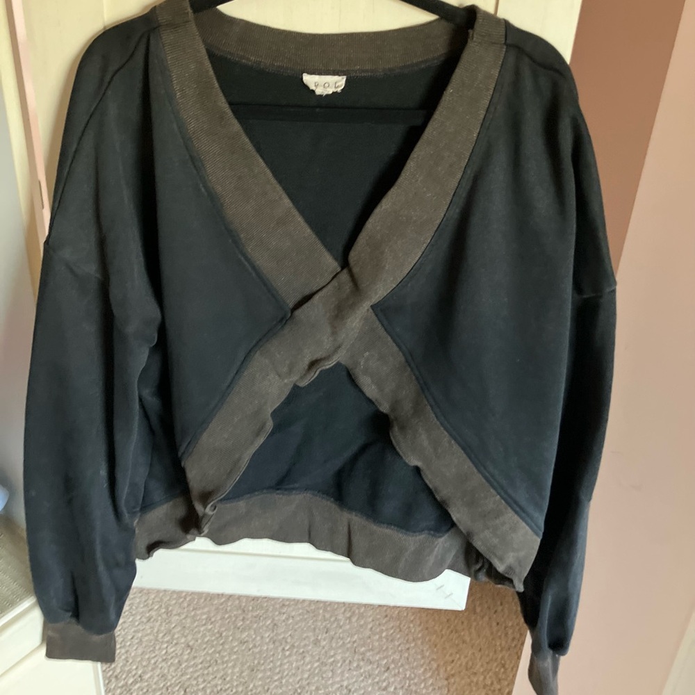 Crop open sweat top